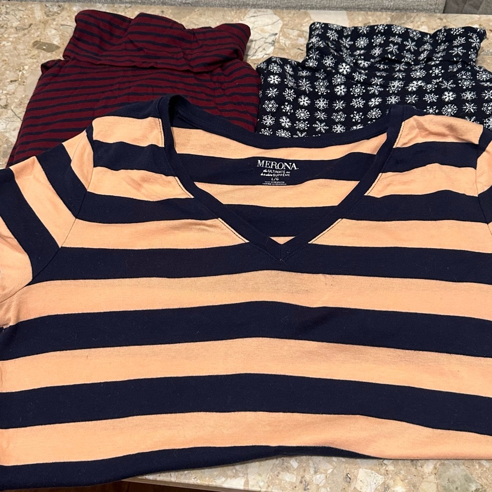 Lot Of 3 Size large. J Crew Turtleneck, Talbots Turtleneck & Merona SS Shirt